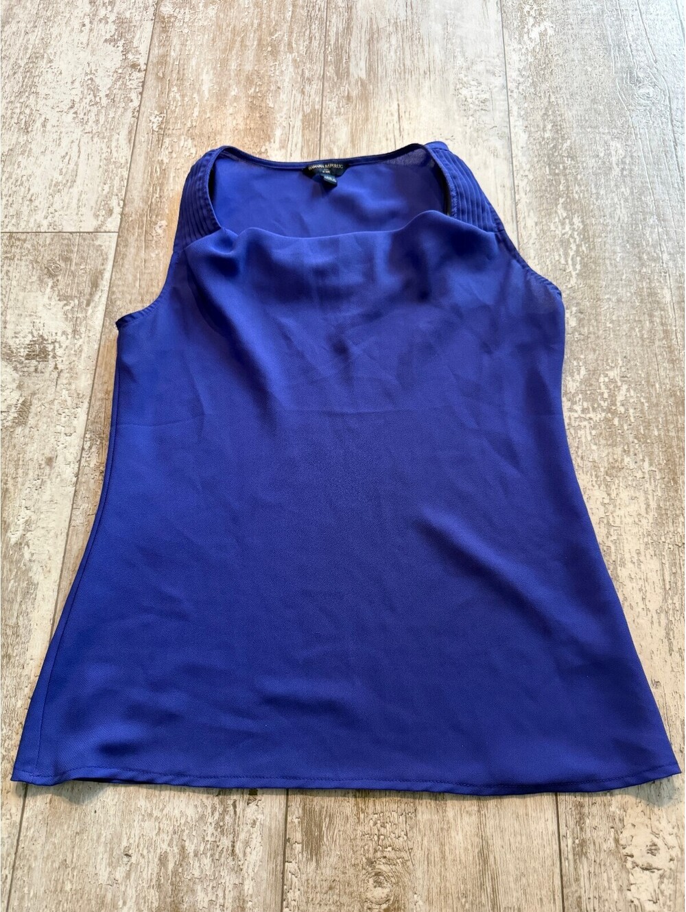 Banana Republic Petite M Royal Blue Sleeveless Blouse